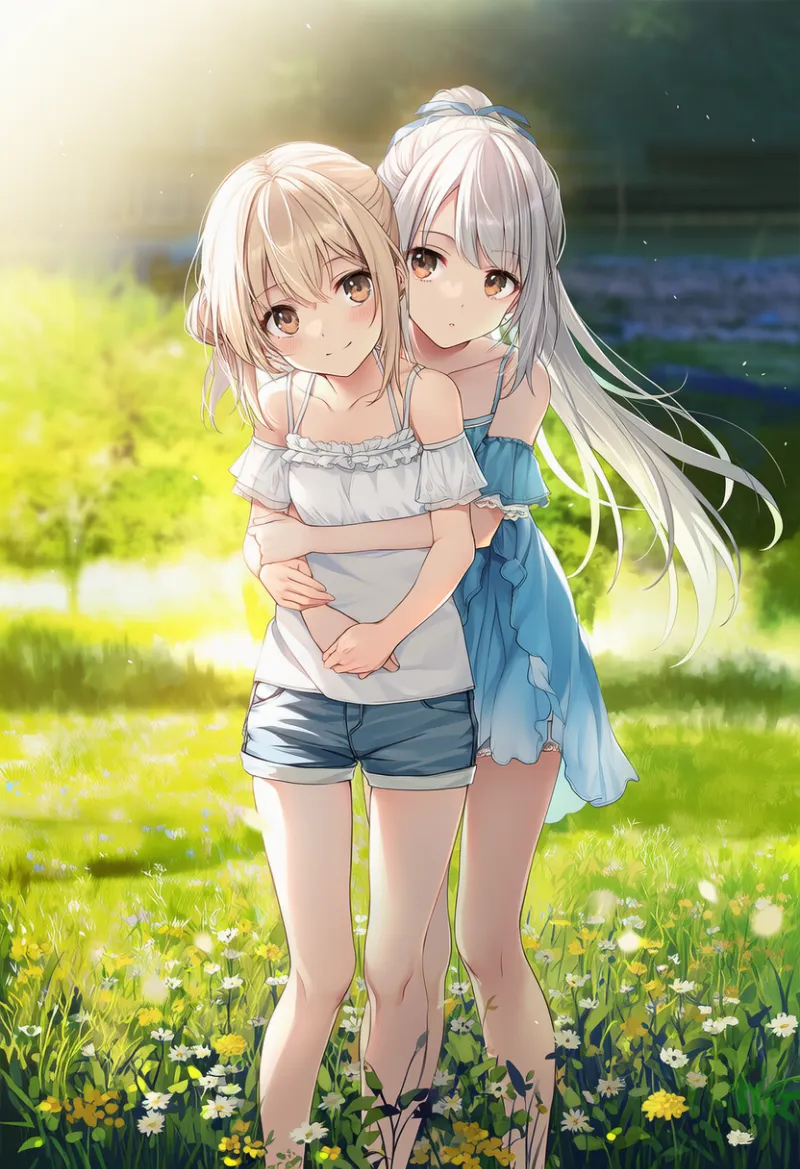 後ろから抱きつく密着プロンプト（hug from behind）とAIイラスト