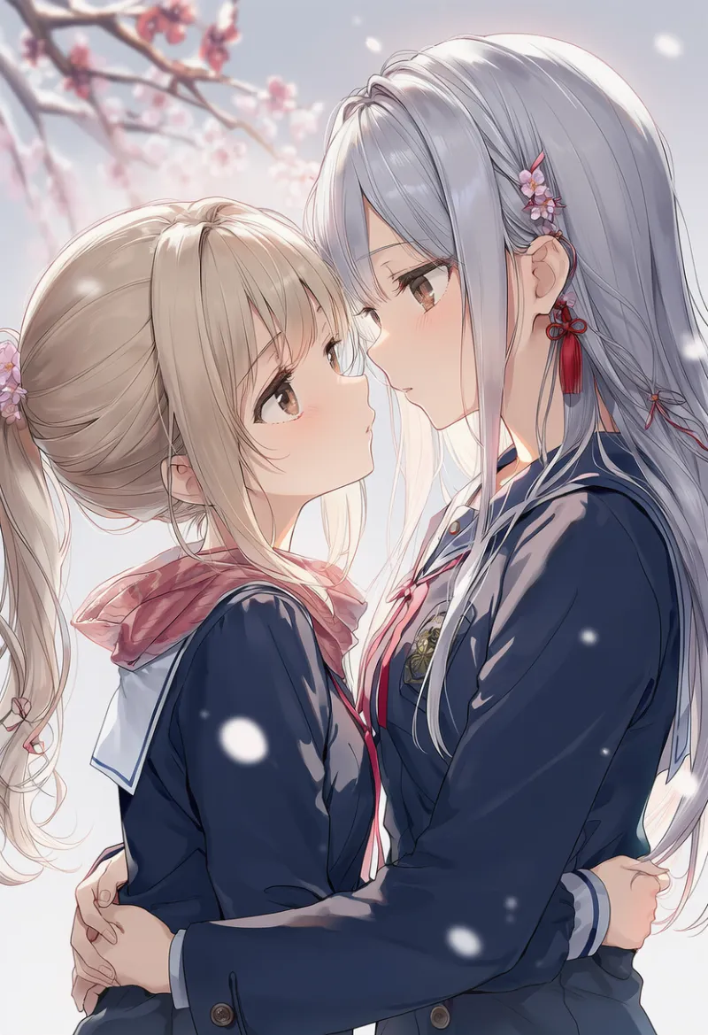 顔を近づける（キス直前）構図のAIイラスト｜プロンプト紹介