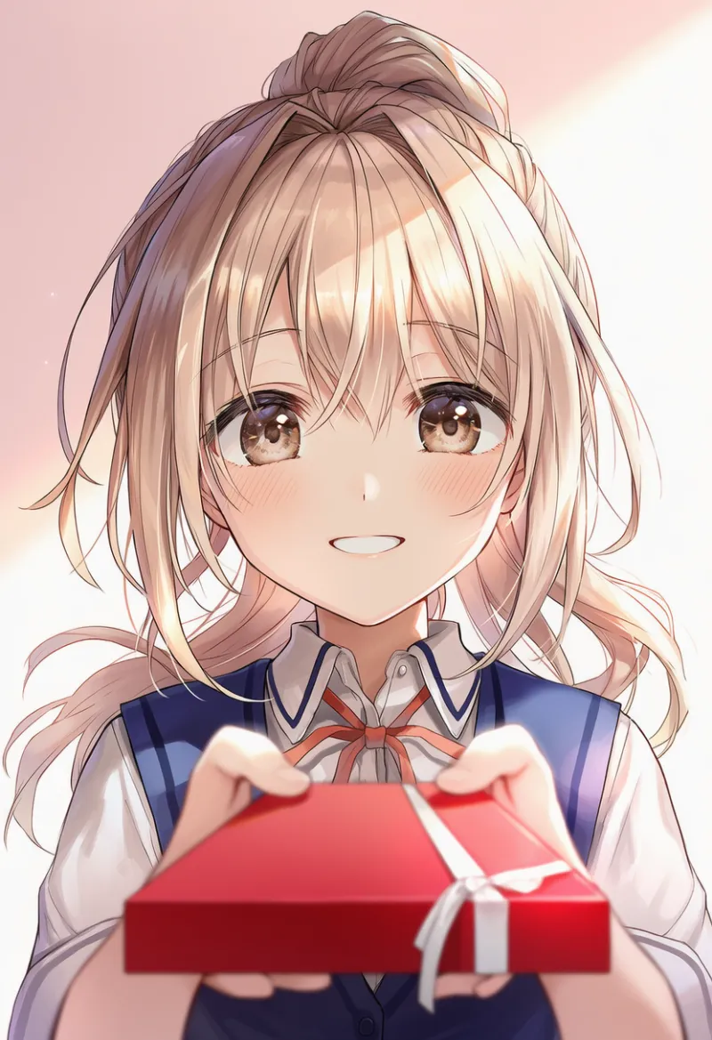 ギフトを渡しているAIイラスト｜バレンタインデー