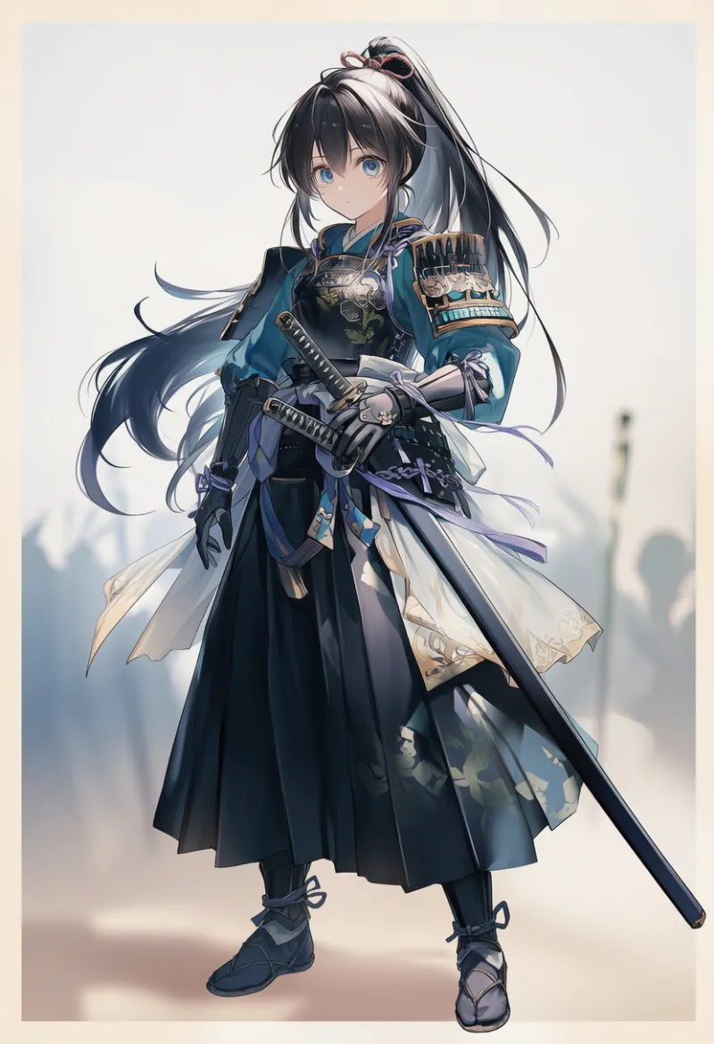 日本の鎧・袴アレンジのプロンプト｜甲冑のAIイラスト