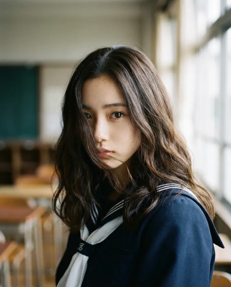 制服を着たAI美女のポートレート作例-2