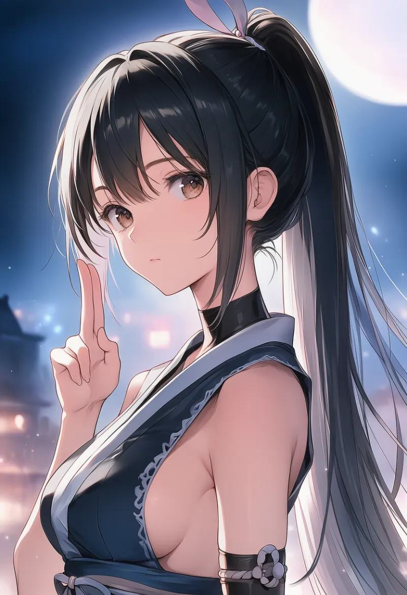 九字印(手印)ポーズの忍者のAIイラスト|プロンプト紹介