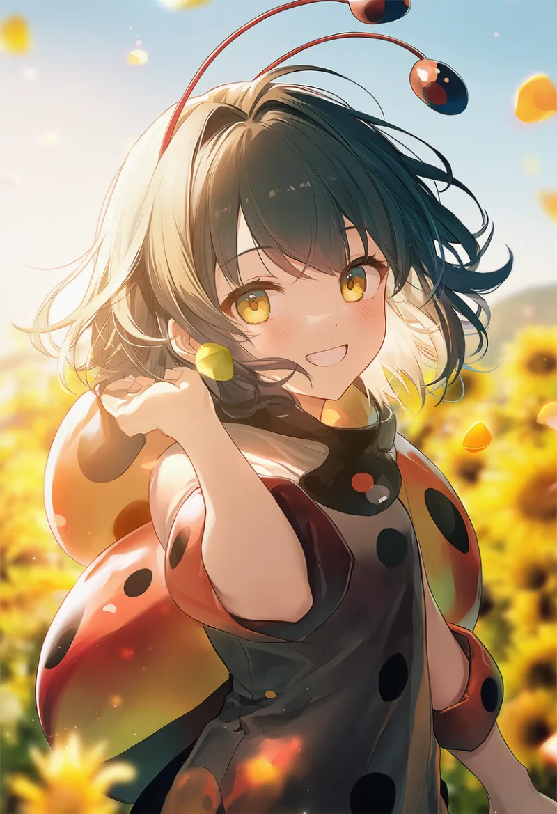 てんとう虫の擬人化のAIイラスト|プロンプト紹介