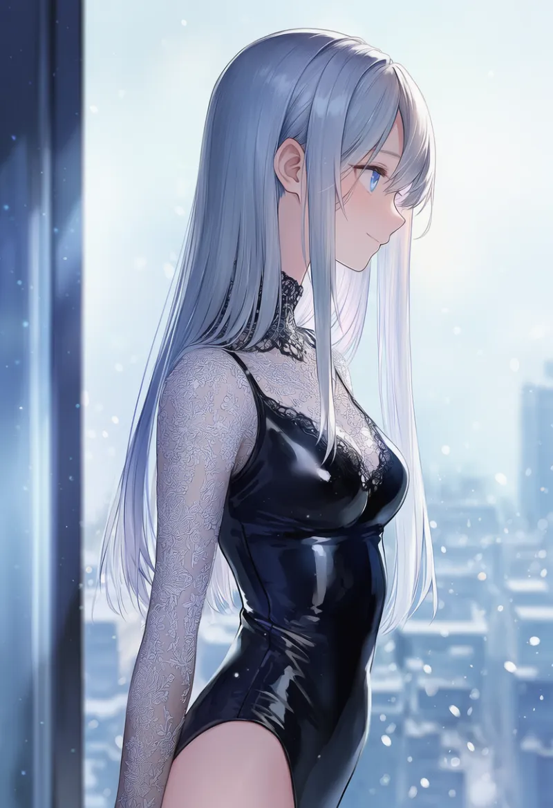 エナメル質のレオタードのプロンプト紹介|AIイラスト