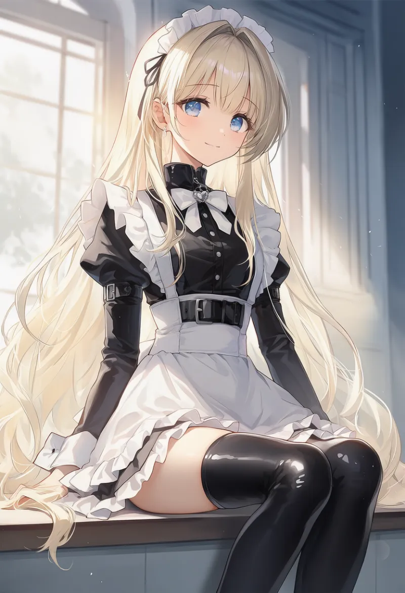 エナメル質のメイド服のプロンプト紹介|AIイラスト