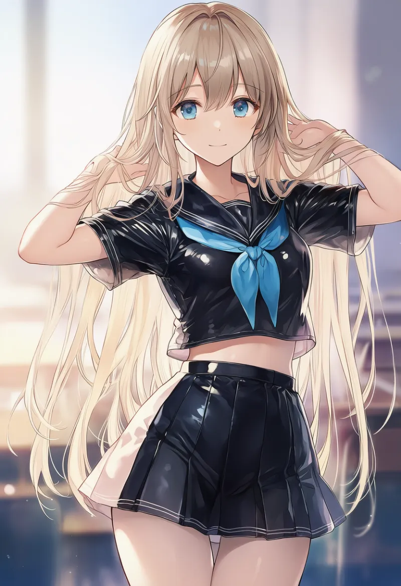 エナメル質のセーラー服のプロンプト紹介|AIイラスト