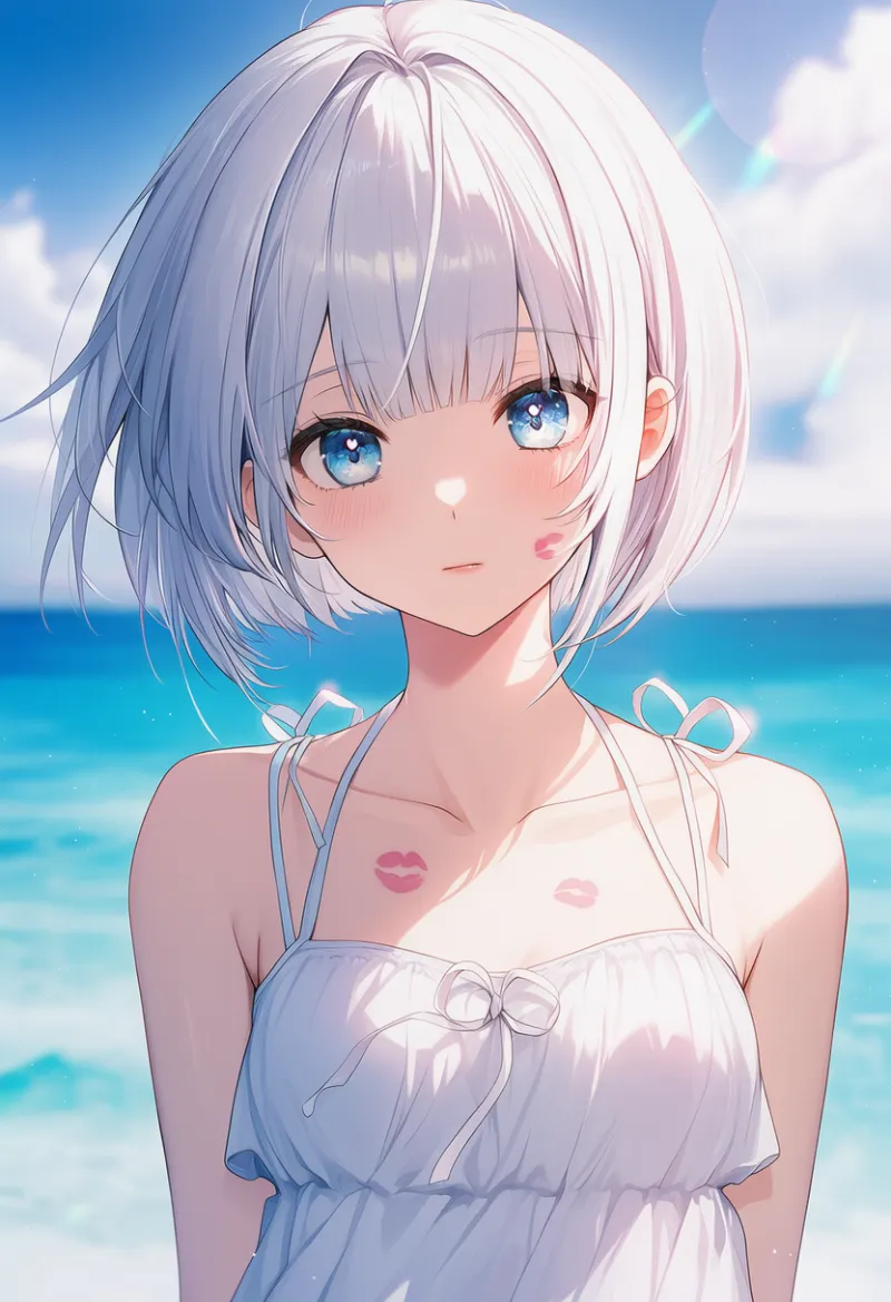 鎖骨にキスマークのAIイラストとプロンプト紹介