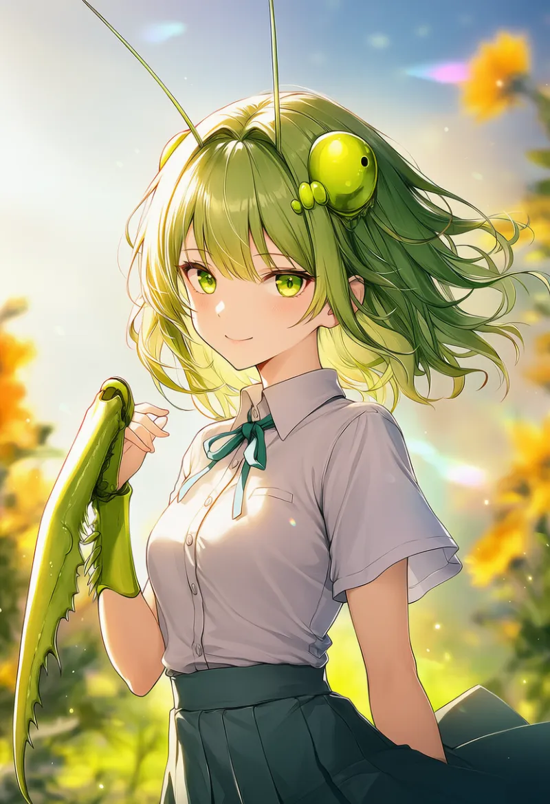 カマキリの擬人化のAIイラスト|プロンプト紹介