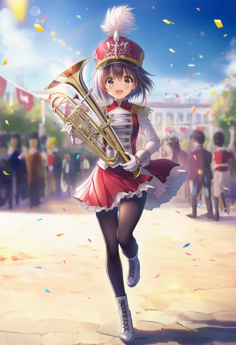 行進歩き（マーチング）のプロンプト｜AIイラスト作例