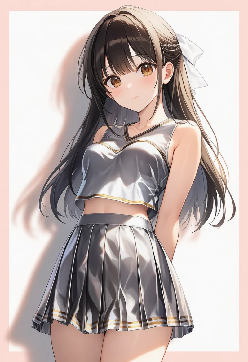 メタリックのチアリーダーのAIイラスト｜プロンプト紹介