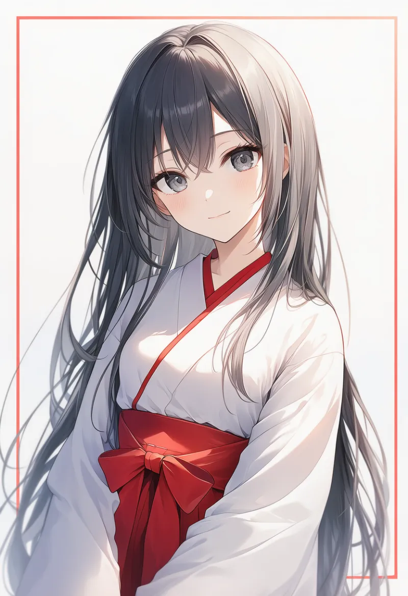 伝統的な巫女服のプロンプトとAIイラスト