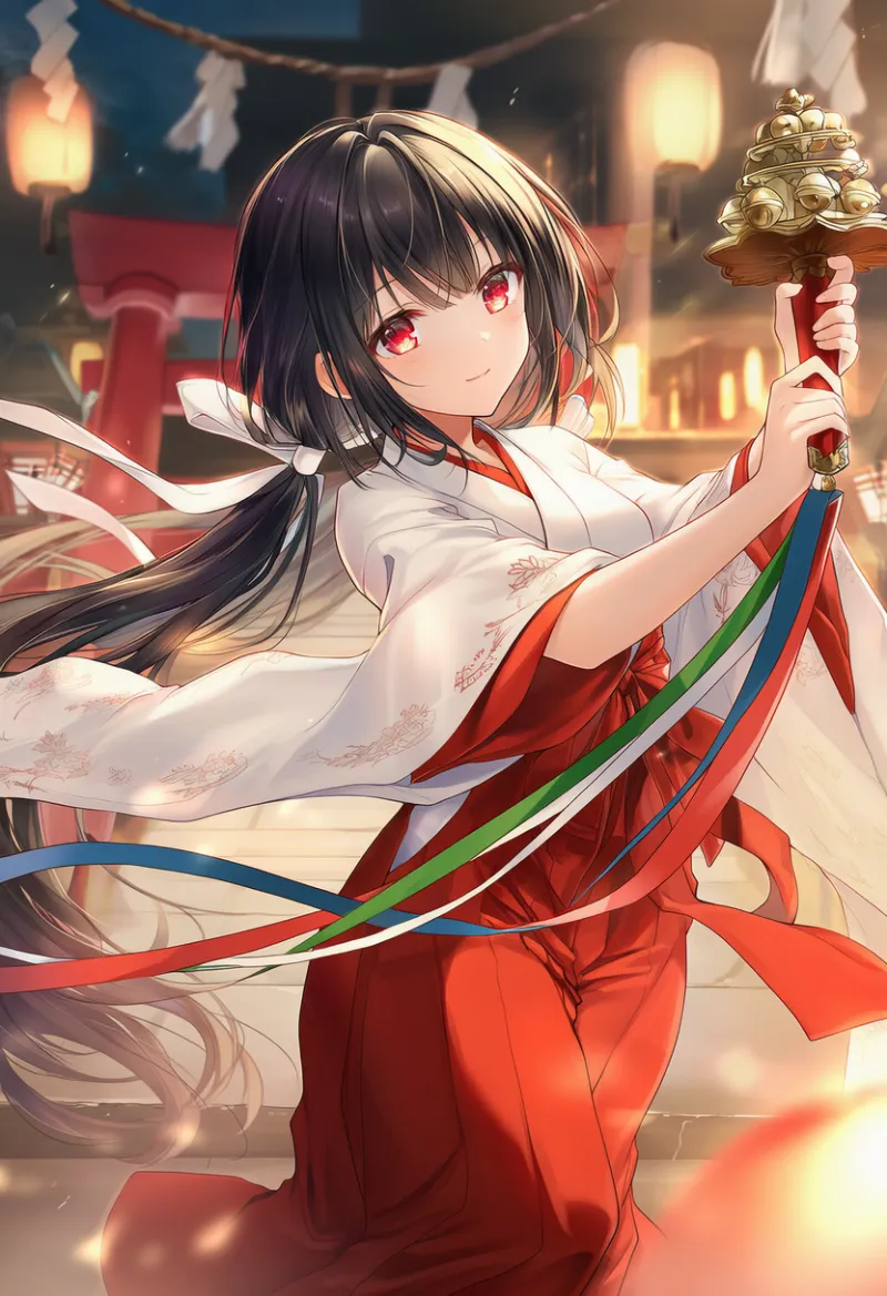 巫女舞のプロンプトとAIイラスト作例