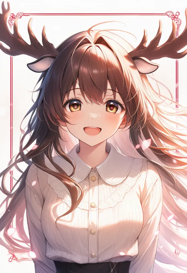 ヘラジカの擬人化のAIイラスト|プロンプト紹介