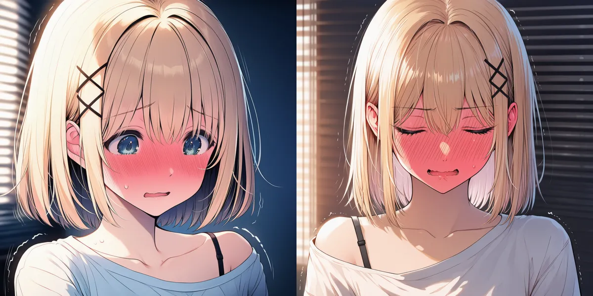 恥ずかしさが強い屈辱の表情のプロンプトとAIイラスト作例