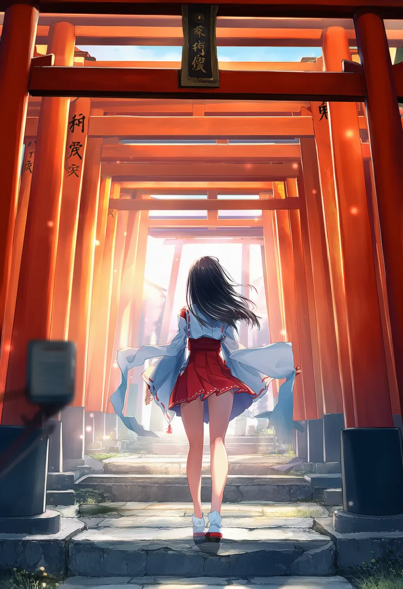 複数の鳥居のAIイラスト｜プロンプト紹介