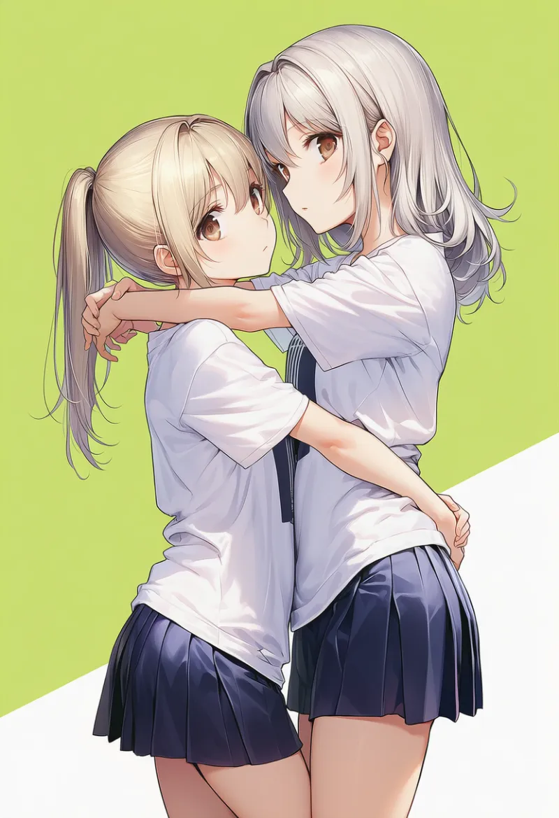 mutual hugで作る基本の密着プロンプト｜AIイラスト