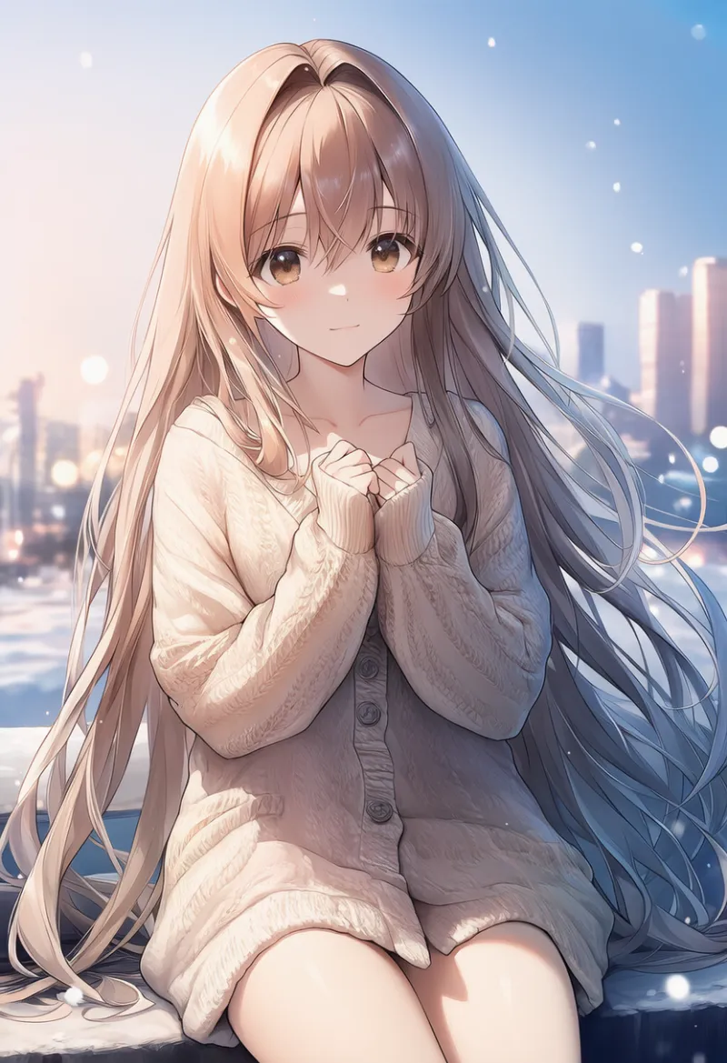 裸にカーディガンのプロンプト｜AIイラスト