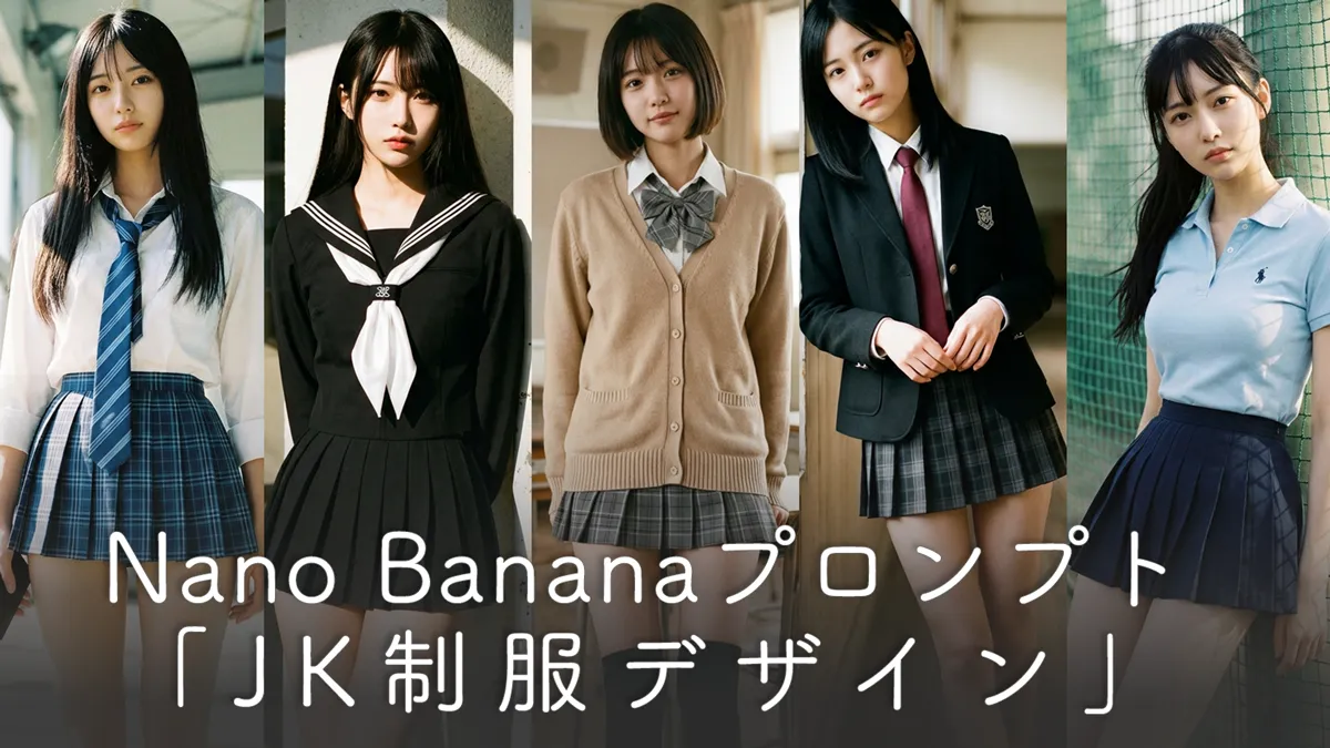 Nano Banana JK制服カタログ 学生服プロンプト80種類