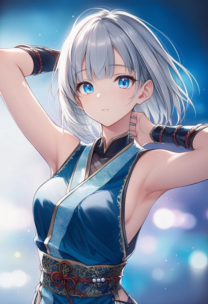 袖ぐりが深く開いた忍者服のAIイラストとプロンプト紹介