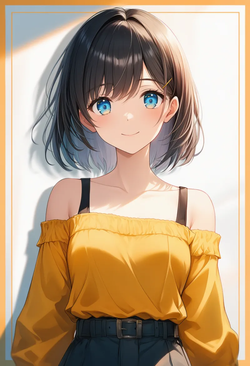 肩出しシャツのAIイラストとプロンプト紹介