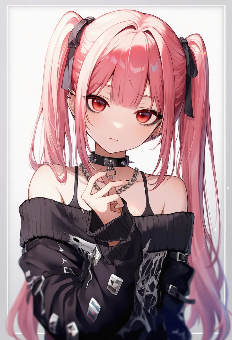 オフショルダーセーターのAIイラスト|プロンプト紹介