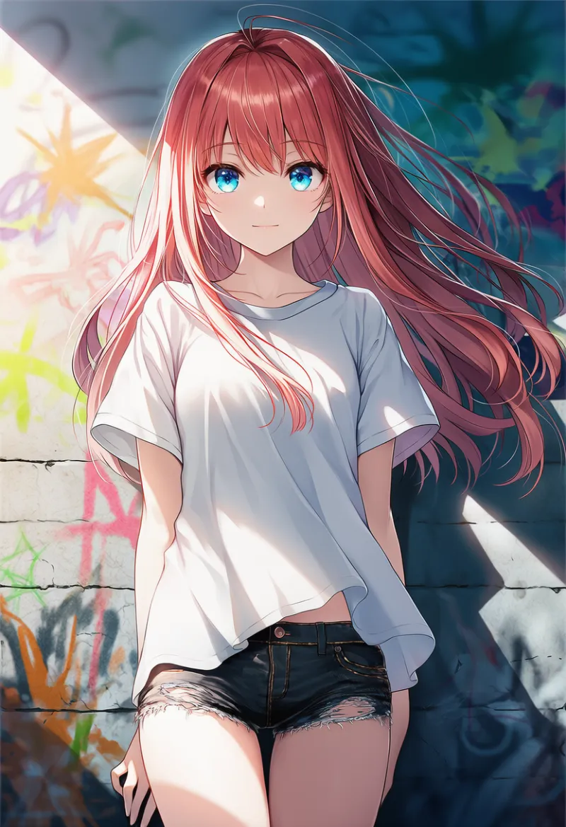 オーバーサイズのTシャツのAIイラスト｜プロンプト紹介