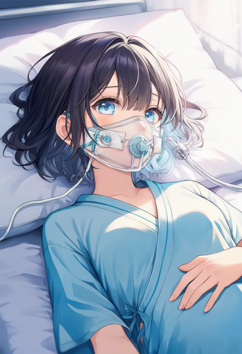 酸素マスク(病院用)のAIイラストとプロンプト