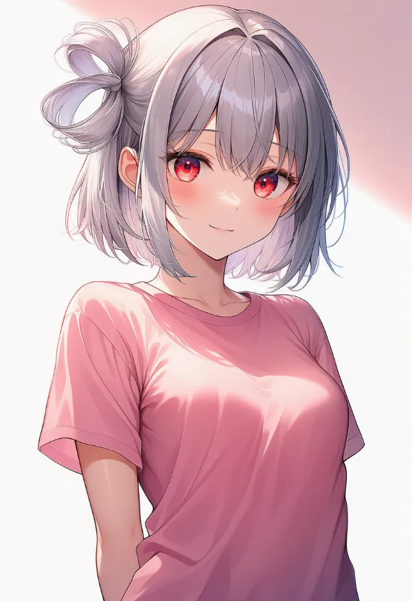 ピンク色のTシャツのAIイラスト