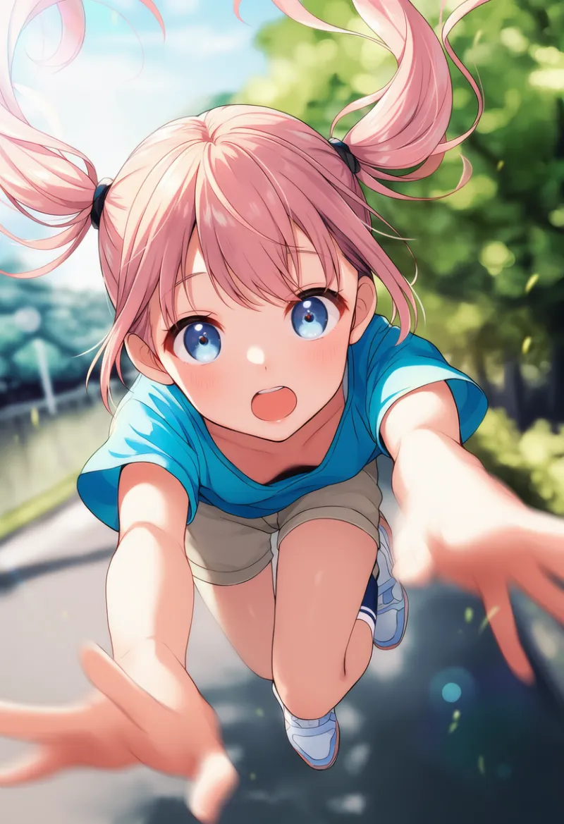 飛びかかるジャンプのプロンプトとAIイラスト