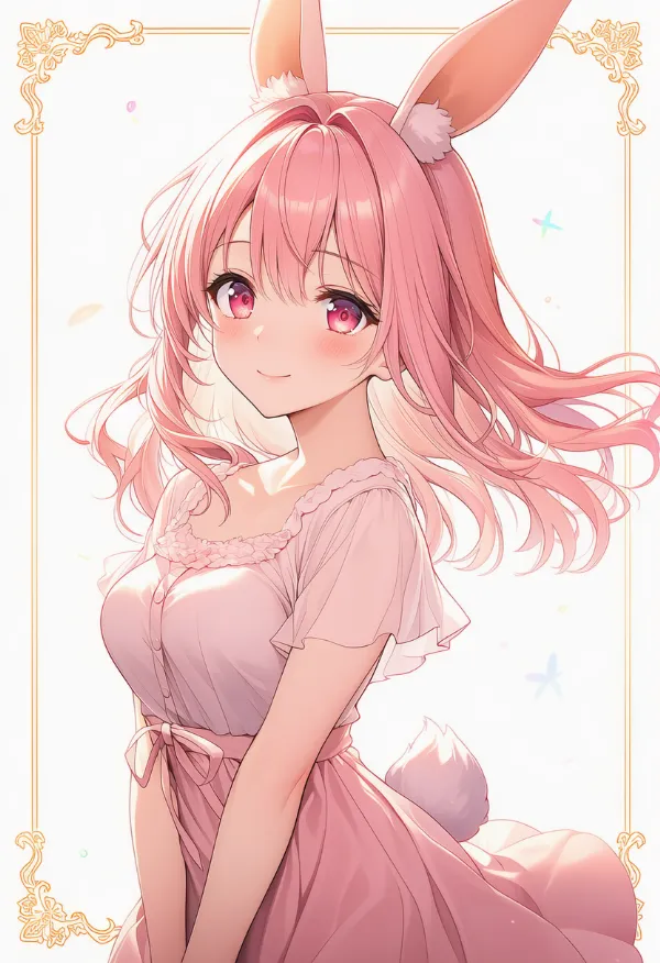 ウサギの擬人化のAIイラスト|プロンプト紹介