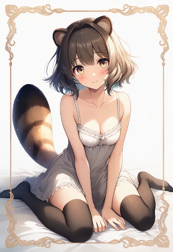 たぬきの擬人化のAIイラスト|プロンプト紹介