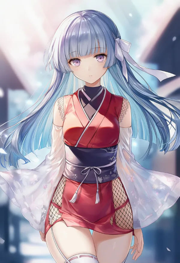 赤色の忍者服のAIイラストとプロンプト紹介