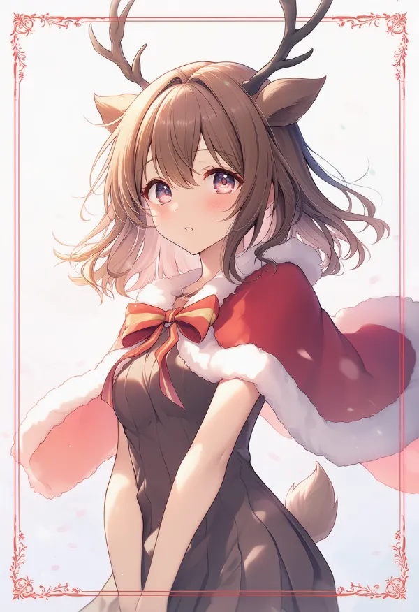 トナカイの擬人化のAIイラスト|プロンプト紹介