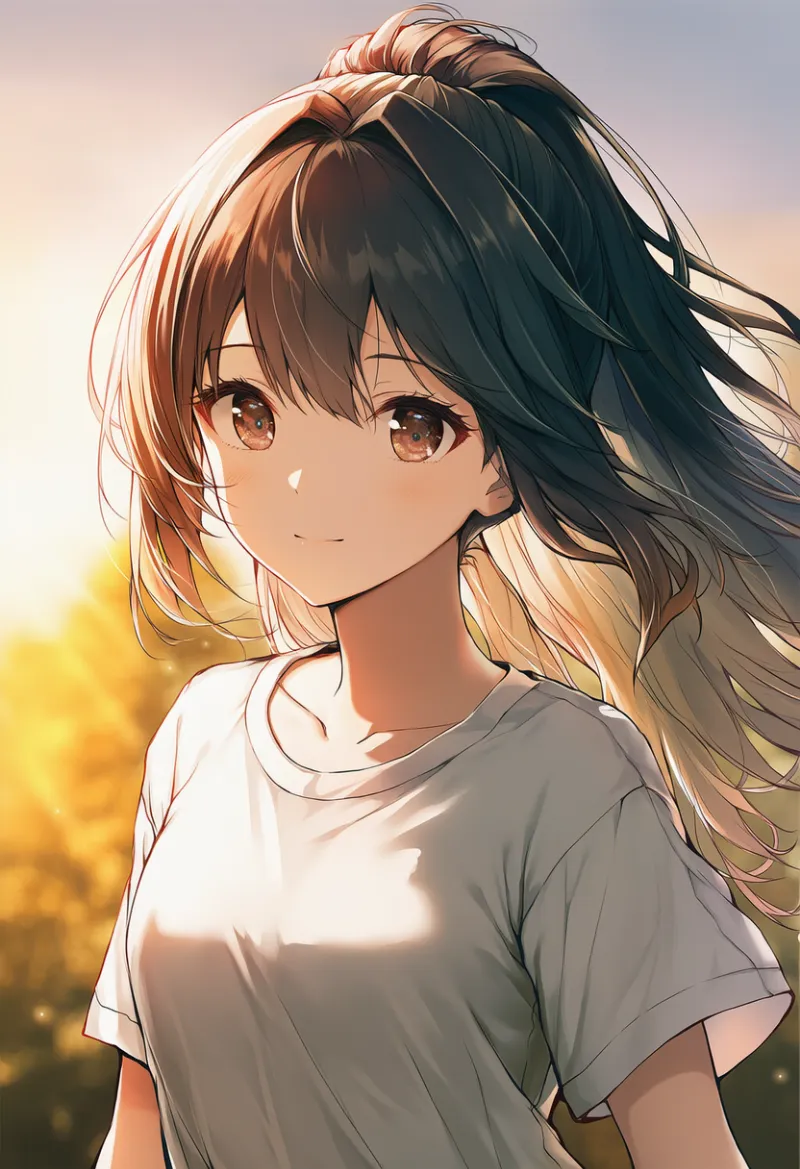 ラウンドネックのTシャツのAIイラスト｜プロンプト紹介