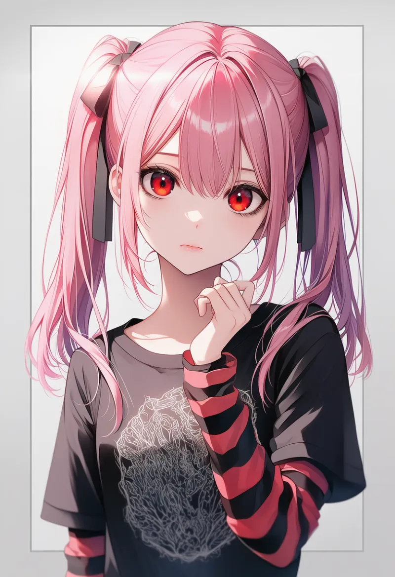 半袖Tシャツの下にロンTのAIイラスト|プロンプト紹介