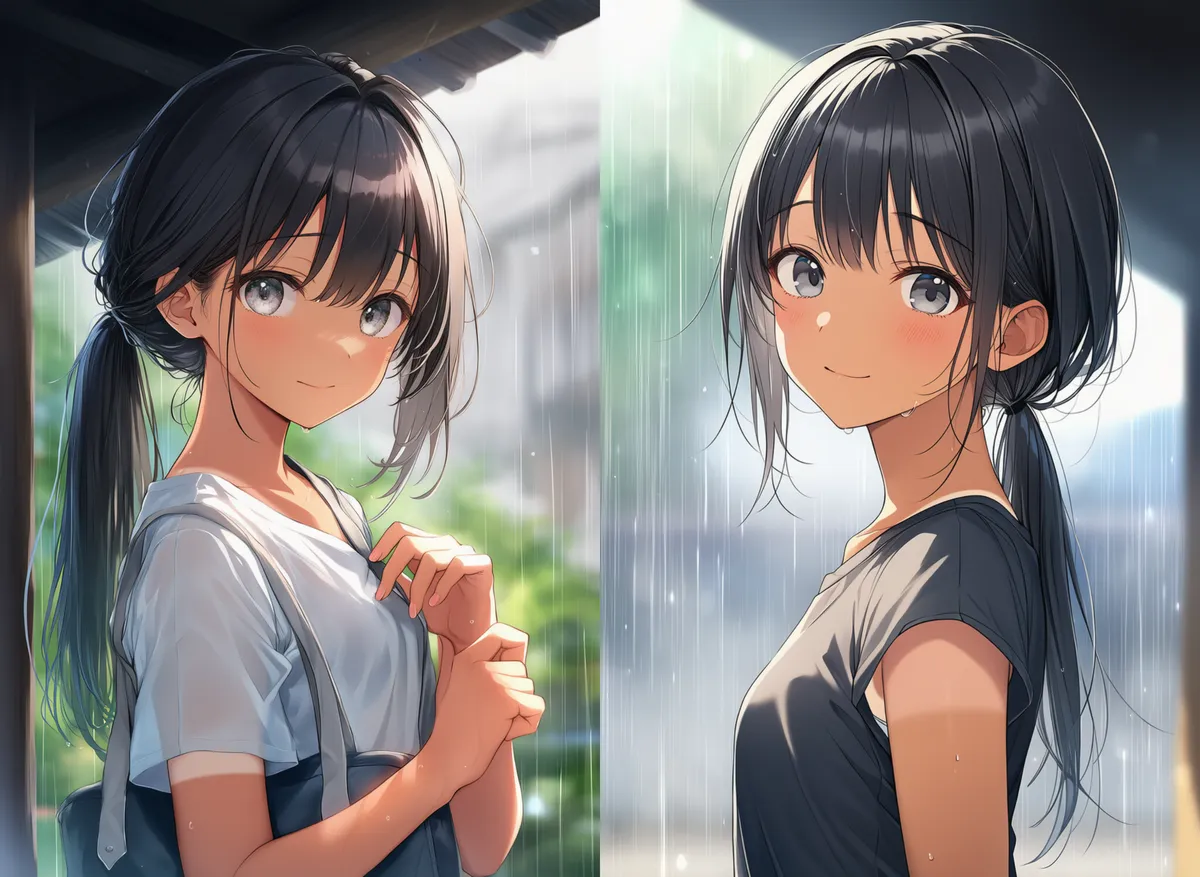 シャツの袖口に残る日焼け跡のプロンプト｜AIイラスト作例