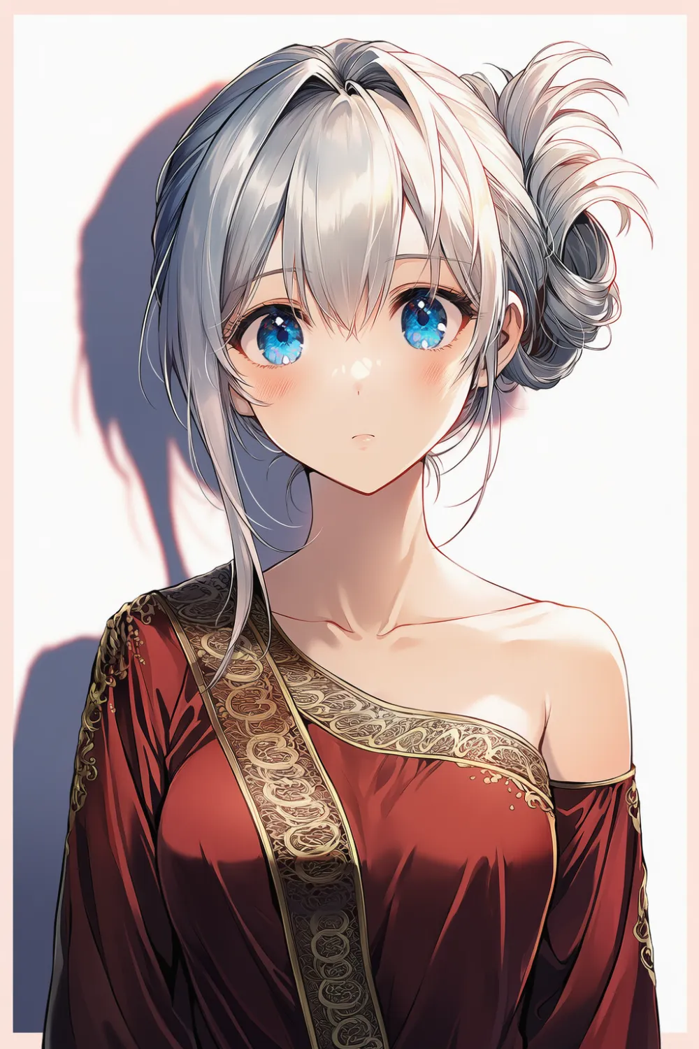 片方だけの肩（シングルオフショル）を出した服装のプロンプトとAIイラスト