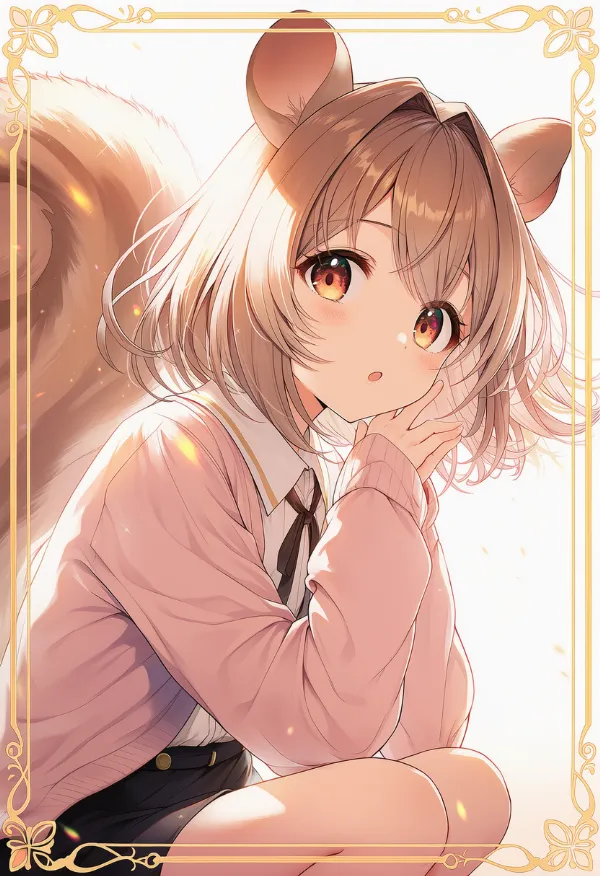 リスの擬人化のAIイラスト|プロンプト紹介