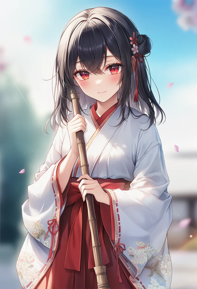 箒で掃くAIイラスト｜プロンプト紹介