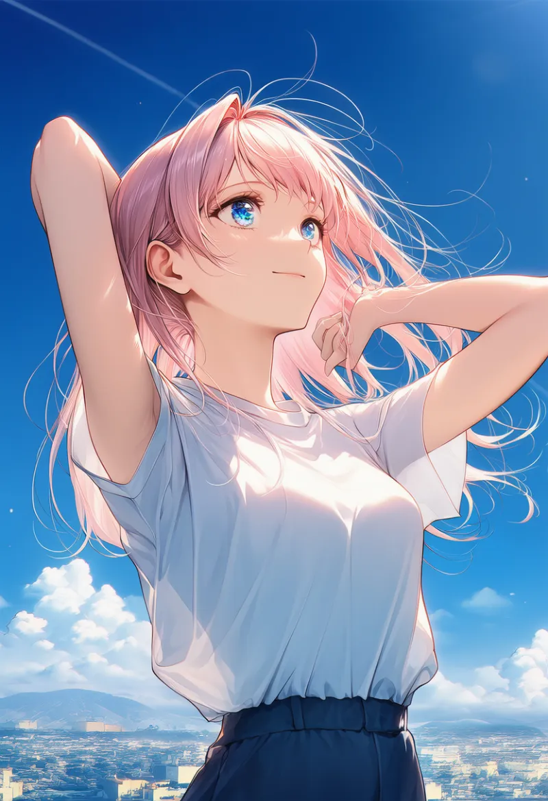 無地Tシャツのプロンプト：solid color T-shirt｜AIイラスト作例