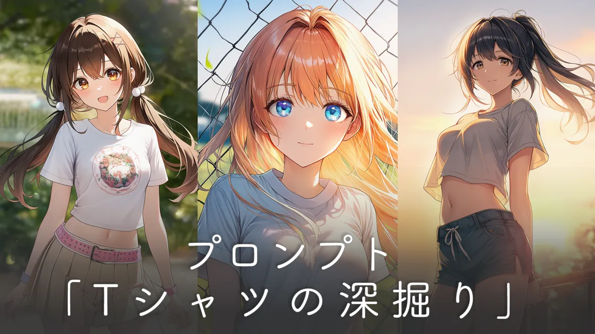 Tシャツのプロンプト活用術（柄・首元・結ぶなど）【イラスト付】