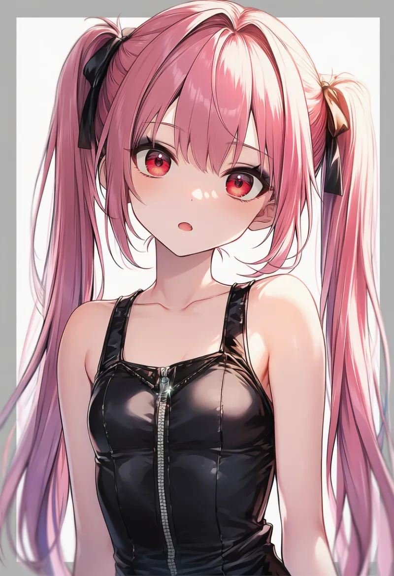 ジップ付きタンクトップのAIイラスト|プロンプト紹介