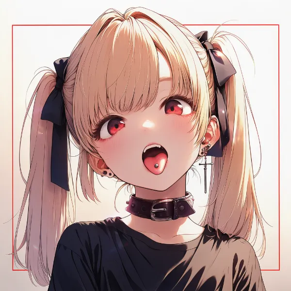 舌ピアスのAIイラスト|プロンプト紹介