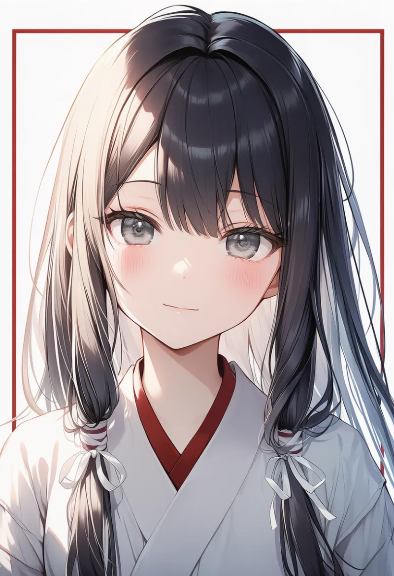 束髪を結ぶリボンのAIイラスト｜プロンプト紹介