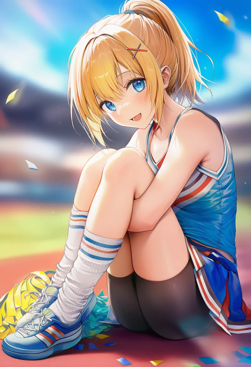 チューブソックス（チアリーダー衣装用）のAIイラスト｜プロンプト紹介