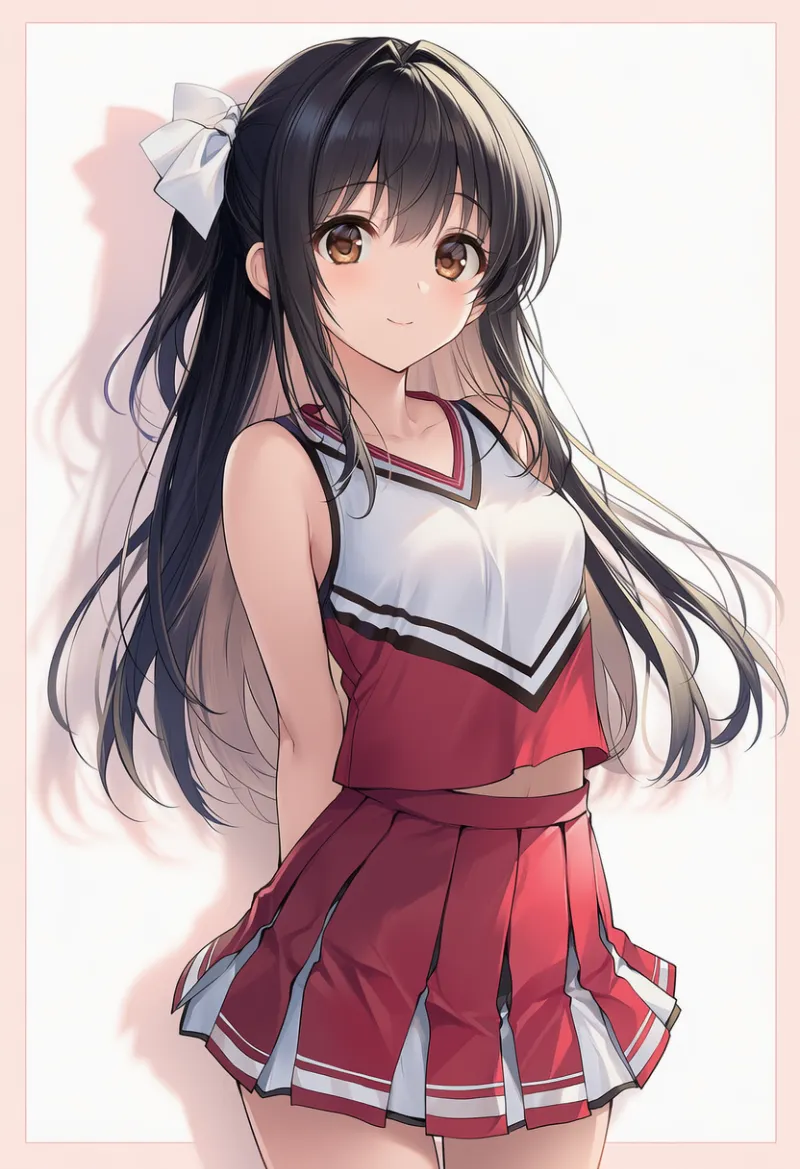 ツートンカラーのチアリーダーのAIイラスト｜プロンプト紹介