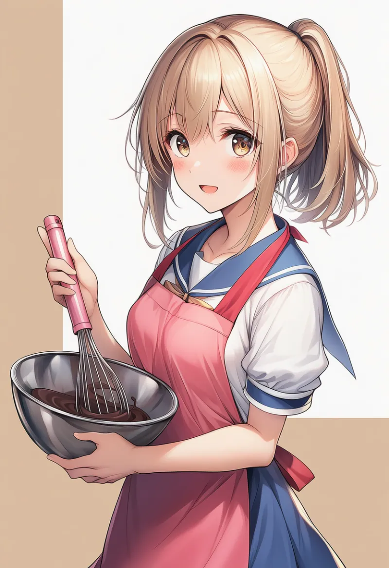 泡立て器で混ぜているAIイラスト｜プロンプト紹介