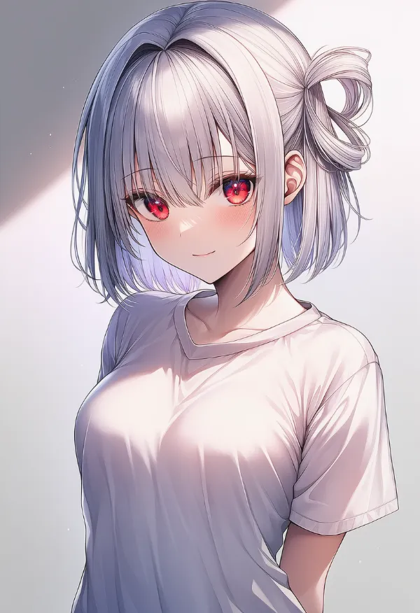 白色のTシャツのAIイラスト