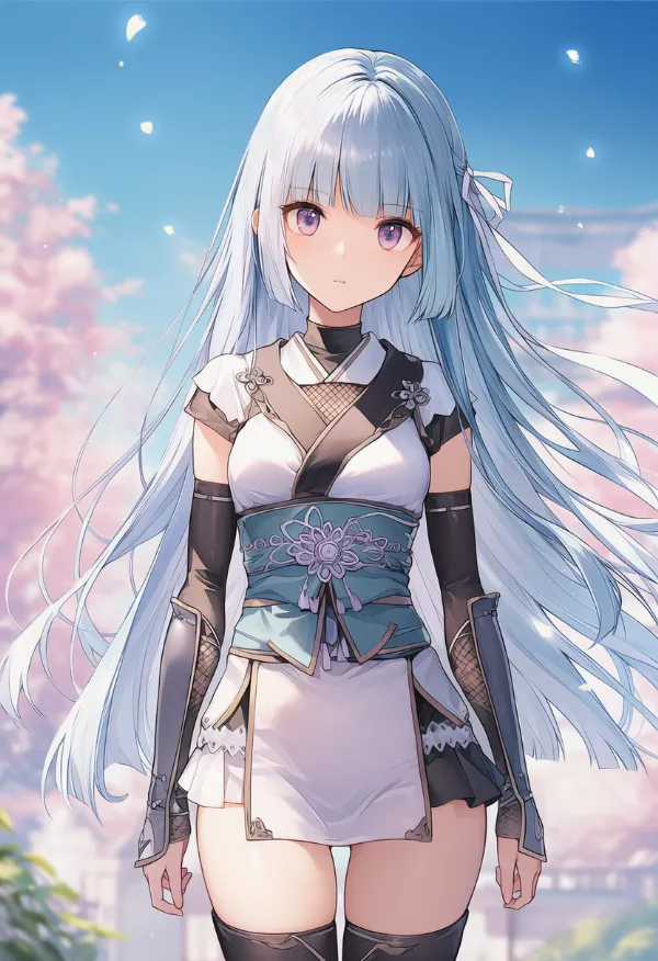 白色の忍者服のAIイラストとプロンプト紹介