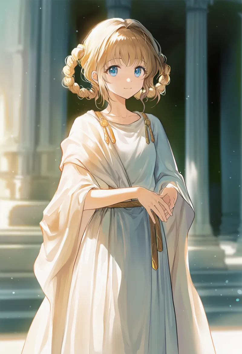 白色のトーガのAIイラスト｜プロンプト紹介